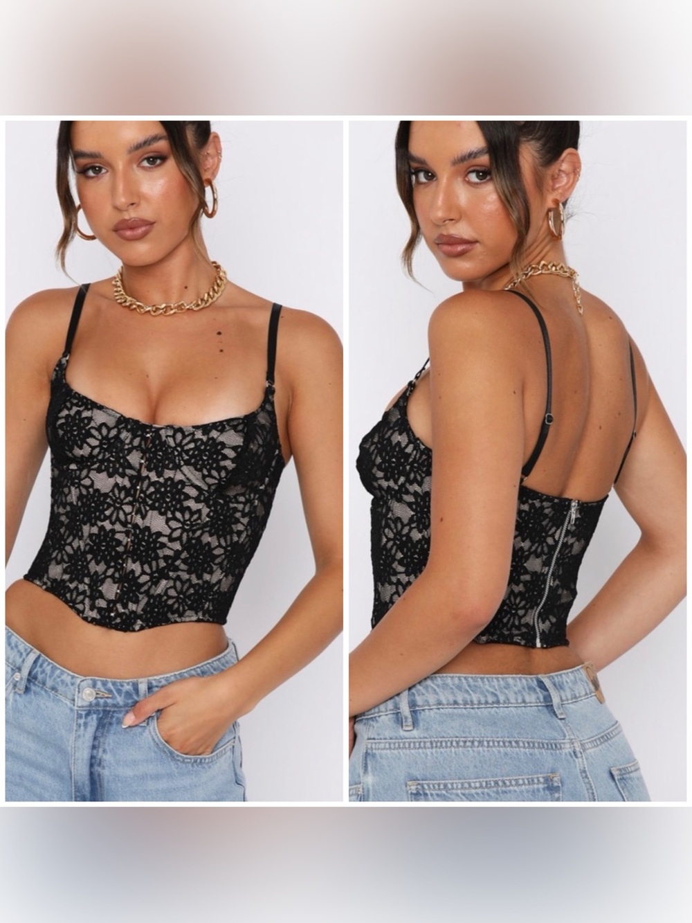 White Fox The Ordinary Life Lace Corset M NWOT